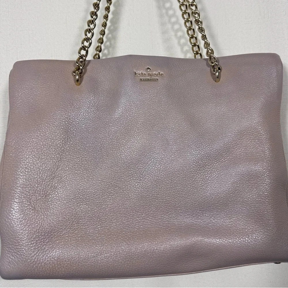 Kate Spade Dusty Leather Tote Bag In Muave Frosting